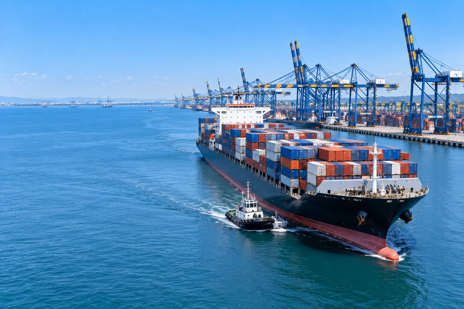 India to Dubai service, illustrated with a photo of the operation.